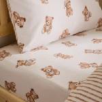 Catherine Lansfield Кремав еластичен единичен фланелен детски чаршаф 90x190 cm Brushed Teddy Bear - Catherine Lansfield (BD/61855/W/SFD/CR)