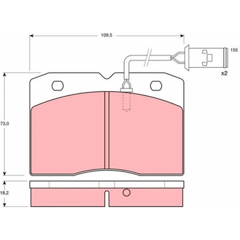 Sada brzdových platničiek kotúčovej brzdy TRW GDB478