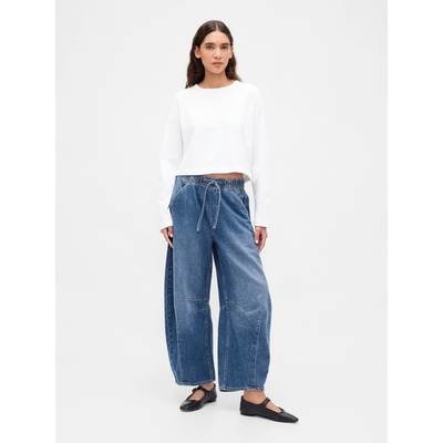 GAP Džínsy Mid Rise horseshoe UltraSoft Tmavomodrá