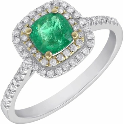 Eppi prsten ze dvou druhů zlata se smaragdem a diamanty Vicente R33979