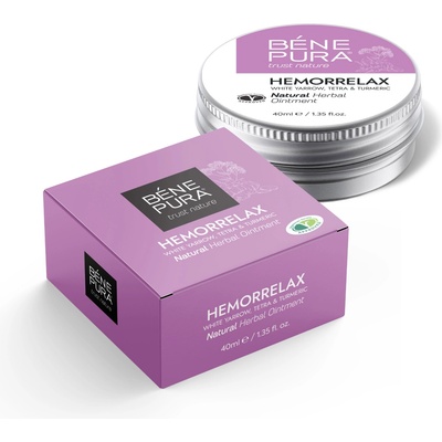 Benepura Мехлем хеморелакс с билки при хемороиди: бял равнец, смрадлика и куркума - 40мл
