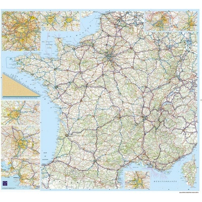 nástěnná mapa Francie 1:1 mil. 100x110 cm lamino