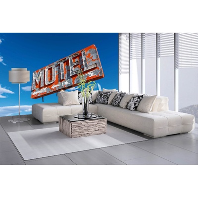 DIMEX ART Самозалепваща се флизелинова фототапета табела - стар мотел 375 x 250 см