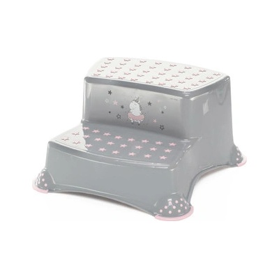 Dvojstupínek k WC/umyvadlu "Unicorn", Grey/Pink
