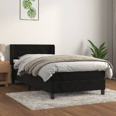 vidaXL 3130986 Boxspring postel s matrací samet / barva Černá