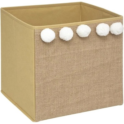 Atmosphera for Kids Úložný box na hračky juta s bambulemi