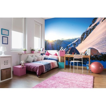 DIMEX ART s. r. o Самозалепваща се флизелинова фототапета къмпинг на връх еверест 375 x 250 см