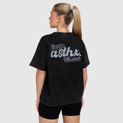 Dámske oversized tričko Iron Aesthetics Fit club washed black Čierna