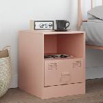 vidaXL Нощно шкафче, розово, 34, 5x39x44 см, стомана (841753)