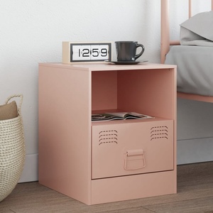 vidaXL Нощно шкафче, розово, 34, 5x39x44 см, стомана (841753)