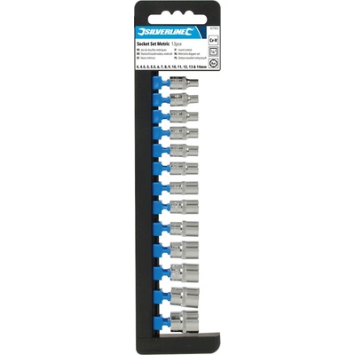 Silverline Nástrčné kľúče krátke 1/4" HEX 4 - 14 mm 13 ks 427553