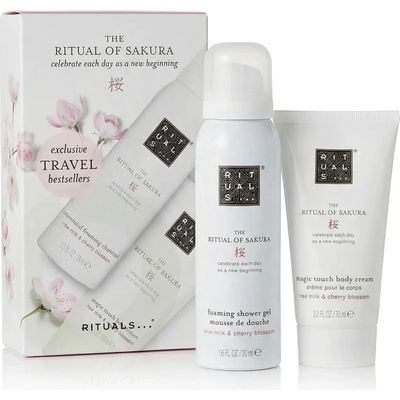 Rituals The Ritual Of Sakura sprchová pěna The Ritual Of Sakura Zensational 50 ml + tělový krém The Ritual Of Sakura Magic Touch 70 ml dárková sada