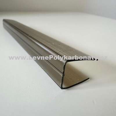 Ukončovací/okrajový PC-U profil na tl. 16 mm BRONZ - délka 2100 mm