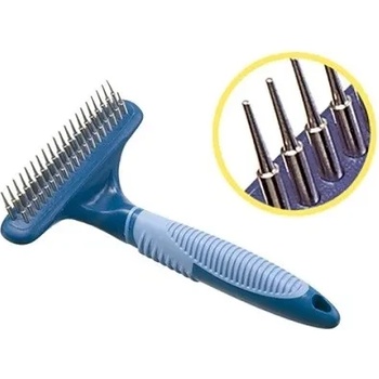 Camon Rotating teeth rake - eдноредов метален гребен тип гребло - ситни 37 зъбци за кучета