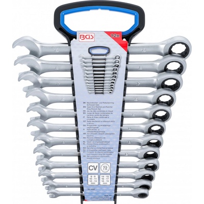 BGS Technic Sada otvorených a očkoplochých kľúčov s račňou 8 - 19 mm 12-dielna BGS 6545