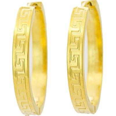 BRUNOshop.cz Náušnice kroužky ŘECKÝ VZOR gold S4424