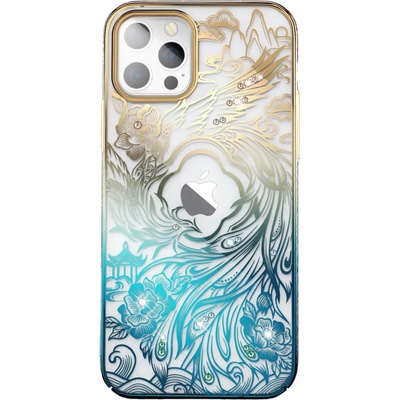 Kingxbar Кейс Kingxbar Phoenix Crystals за iPhone 14, синьо и златисто (6959003508003)