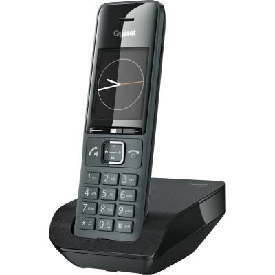 Gigaset Comfort 520 - Cordless DECT telephone - Elegant design, brilliant audio quality even during hands-free calling, comfort call protection, address book with 200 contacts, titanium black [German version] - S30852-H3005-B103