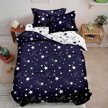 EmonaMall Двулицево спално бельо с ластик (размер за приста) EmonaMall, 4 части - Модел S14570 (S14570-66666h)