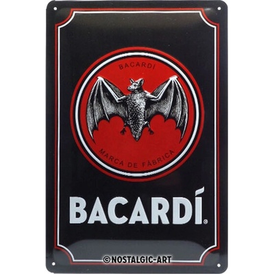 Plechová ceduľa Bacardi - Black Logo, 20 x 30 cm