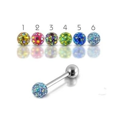 Šperky4U piercing do jazyka s krystaly Crystals From Swarovski PJ01211-03