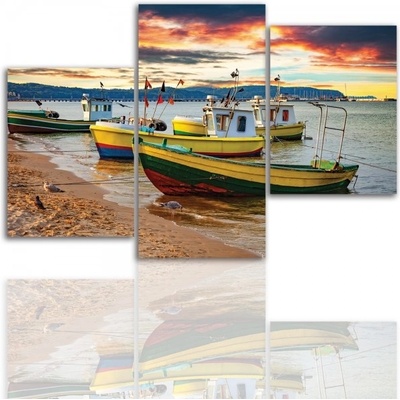 Divio Třídílný obraz na plátně loď, vzor 12023 Velikost: 60x90 cm