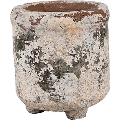 Clayre & Eef béžový antik terakotový květináč Teracci na nožkách 9x10 cm – Hledejceny.cz