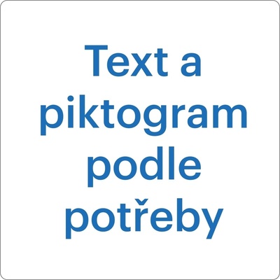 Samolepicí protiskluzové značení na vozovky, text a piktogram dle potřeby – PVC, bílá, 600×600 mm