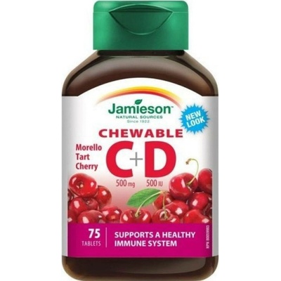 Jamieson Vitamíny C a D3 třešeň cucací 75 tablet
