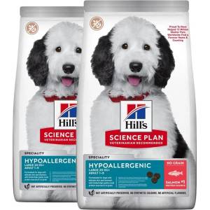 Hill's Hill s Science Plan Хипоалергенна храна за големи възрастни кучета с сьомга 2 x 12 кг