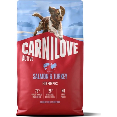Carnilove Active Dog Made with Salmon & Turkey for Puppies 12 kg