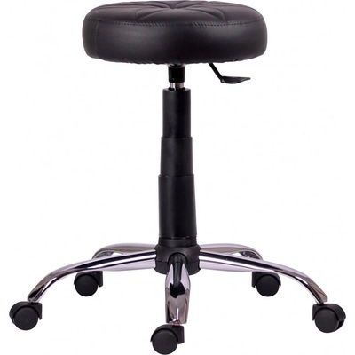 Antares Табуретка Antares HOCKER CR, до 100кг, изкуствена кожа, газов механизъм, хромирана база, черна