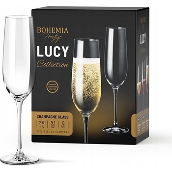 BOHEMIA PRESTIGE LUCY POHÁR NA ŠAMPANSKÉ 6 x 270 ml