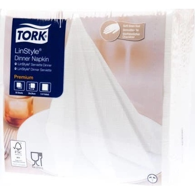 Tork LinStyle ubrousky 39x39cm bílé 50ks