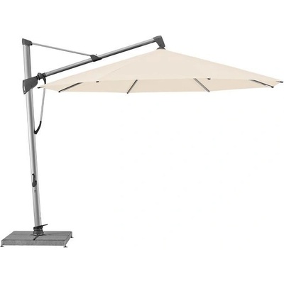 Glatz Boční slunečník Sombrano S+, Glatz, kulatý 400 cm (4m), hliníkový rám antracitový (anthracite), potah polyester 220 g/m2 off-white