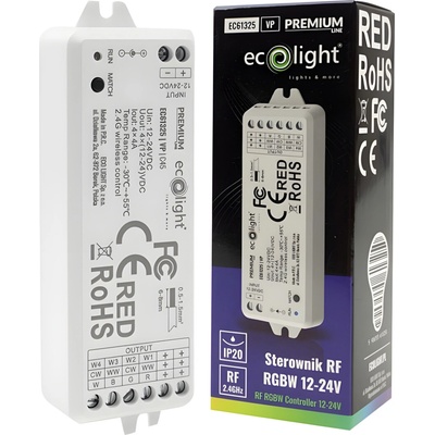 ECOLIGHT Ovladač RGBW LED pásků 16A 12-24V Rádiový 4kanálový 1zónový IP20 EC61325