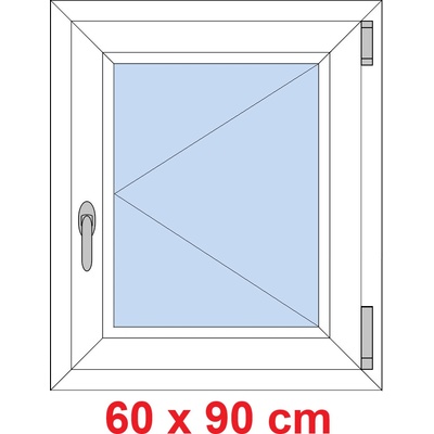 Soft Plastové okno 600 x 900 mm, otevíravé, Mahagon