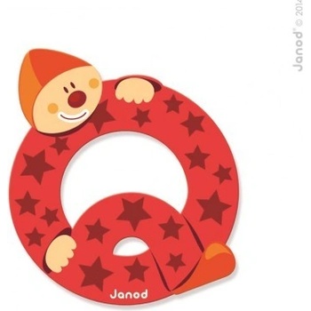 Janod drevené písmenko Q lepiace červené