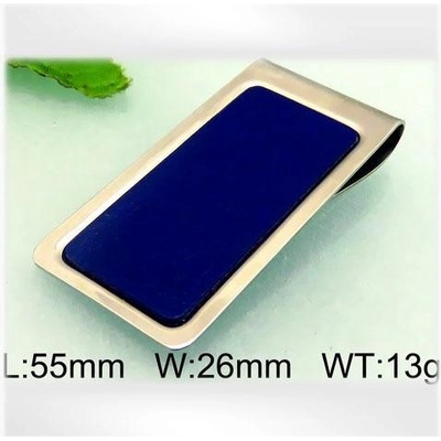 spona na peníze Ocelová s modrou plochou – Zboží Mobilmania