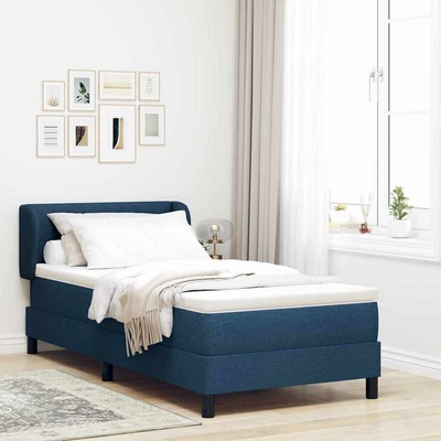 Postel s boxspringem s čelo Modrá 80 x 200 cm textil