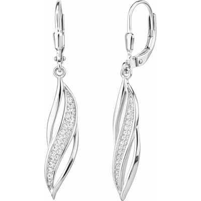 GRACE Silver Jewellery Stříbrné visací náušnice se zirkony Léa stříbro 925/1000 E-1520-MHT-4968/357 Stříbrná