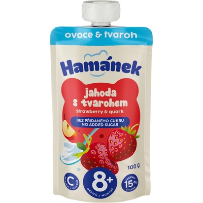 Hamánek kapsička Jahoda jablko s tvarohem 100 g – Zboží Dáma