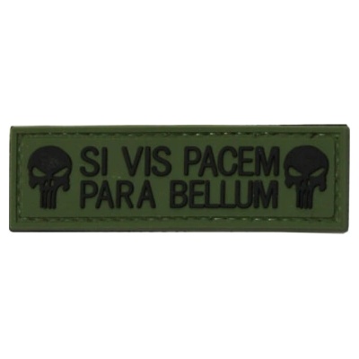 Quanzhou Secubor PVC nášivka SI VIS PACEM PARA BELLUM, punisher, zelená