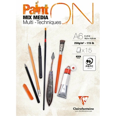 Clairefontaine Blok na mix media Paint'On 250 g/m² A615 listov