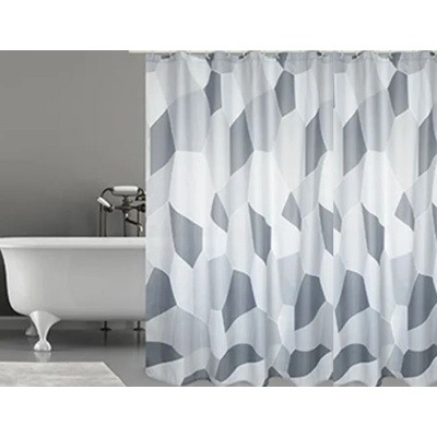 MSV ЗАВЕСА ЗА БАНЯ polyester origami 180х200 СИВ (149239)