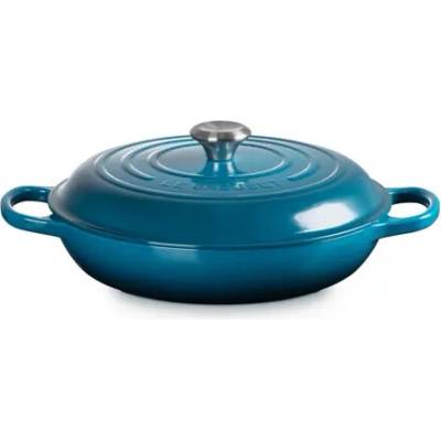 Le Creuset Signature Plytký hrniec s pokrievkou 30 cm modrá (21180306422430)
