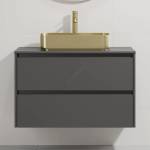 Bath Deluxe Шкаф за баня с умивалник TRONDHEIM/LJORDAL 90x57x46 см антрацит/месинг (SETBT0152F)