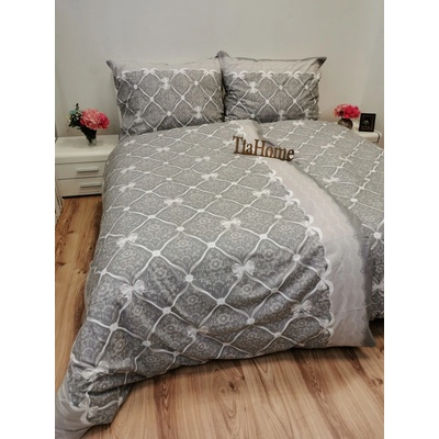 TiaHome Obliečky bavlna Mašle vintagee sivé 140x200 70x90