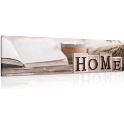 Obraz dřevěné písmenka s nápisem Home - 120x40