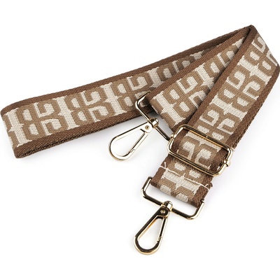 Textilní ucho / popruh na tašku s karabinami šíře 3,8 cm béžová 1 ks